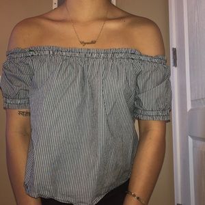 Striped Strapless Top